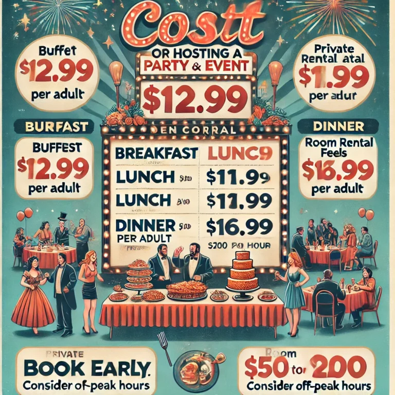 How much does it cost to have a party or event at Golden Corral?